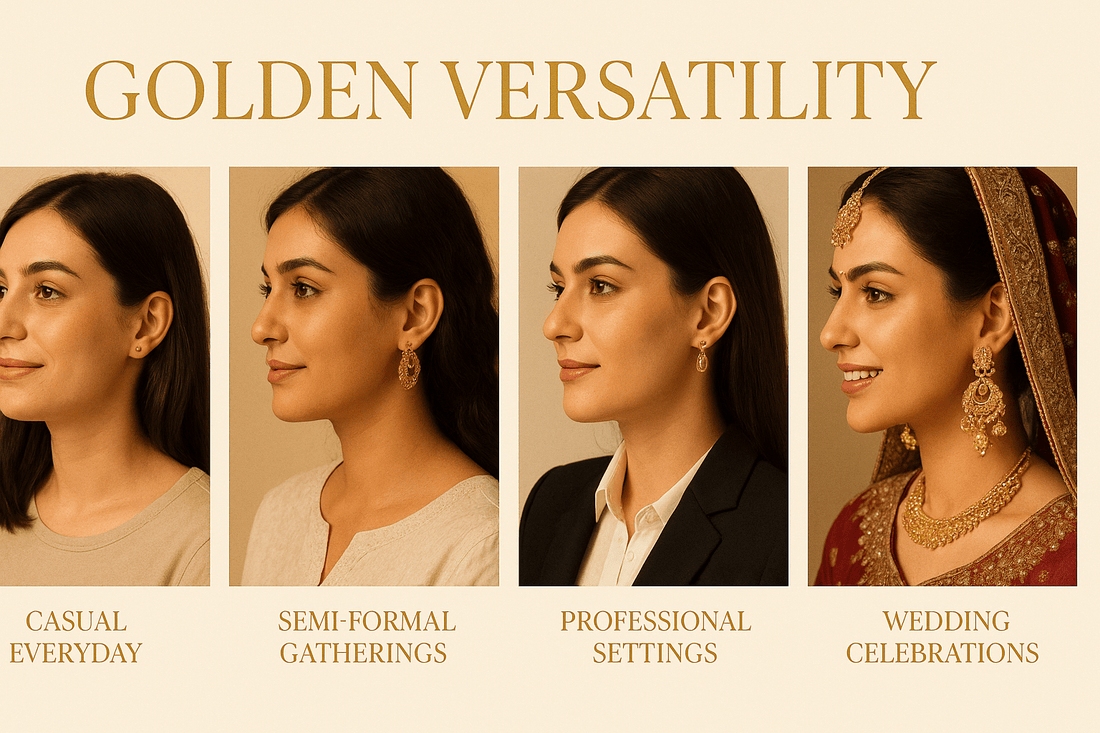 From Casual Charm to Wedding Glam: How to Style Golden Earrings for Every Look in Pakistan - Dynamic Deals