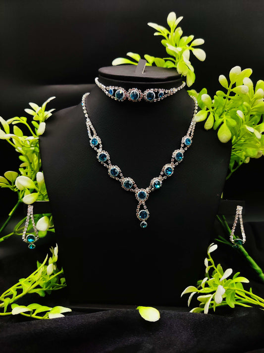 Oceanic Zircon Necklace, Bracelet & Earring Set - Pure Glamour ✨💎
