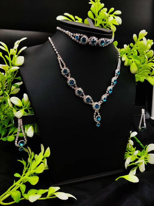 Oceanic Zircon Necklace, Bracelet & Earring Set - Pure Glamour ✨💎