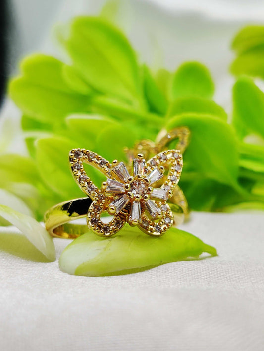 Butterfly Spinner Ring - Crystal-Paved & Adjustable ✨🦋💎