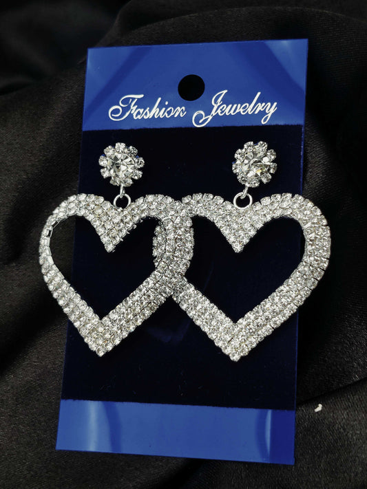Dazzling Crystal Heart Drop Earrings - Romantic Sparkle & Tarnish-Free ✨💎❤️