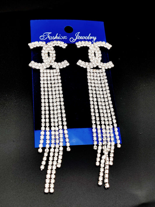 Dazzling Chanel Crystal Drop Earrings - Statement Sparkle & Tarnish-Free ✨💎