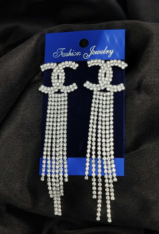 Dazzling Chanel Crystal Drop Earrings - Statement Sparkle & Tarnish-Free ✨💎