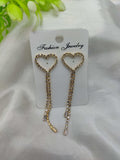 Dazzling CZ Crystal Heart & Tassel Earrings - Fashion Jewelry & Tarnish-Free ✨💎❤️
