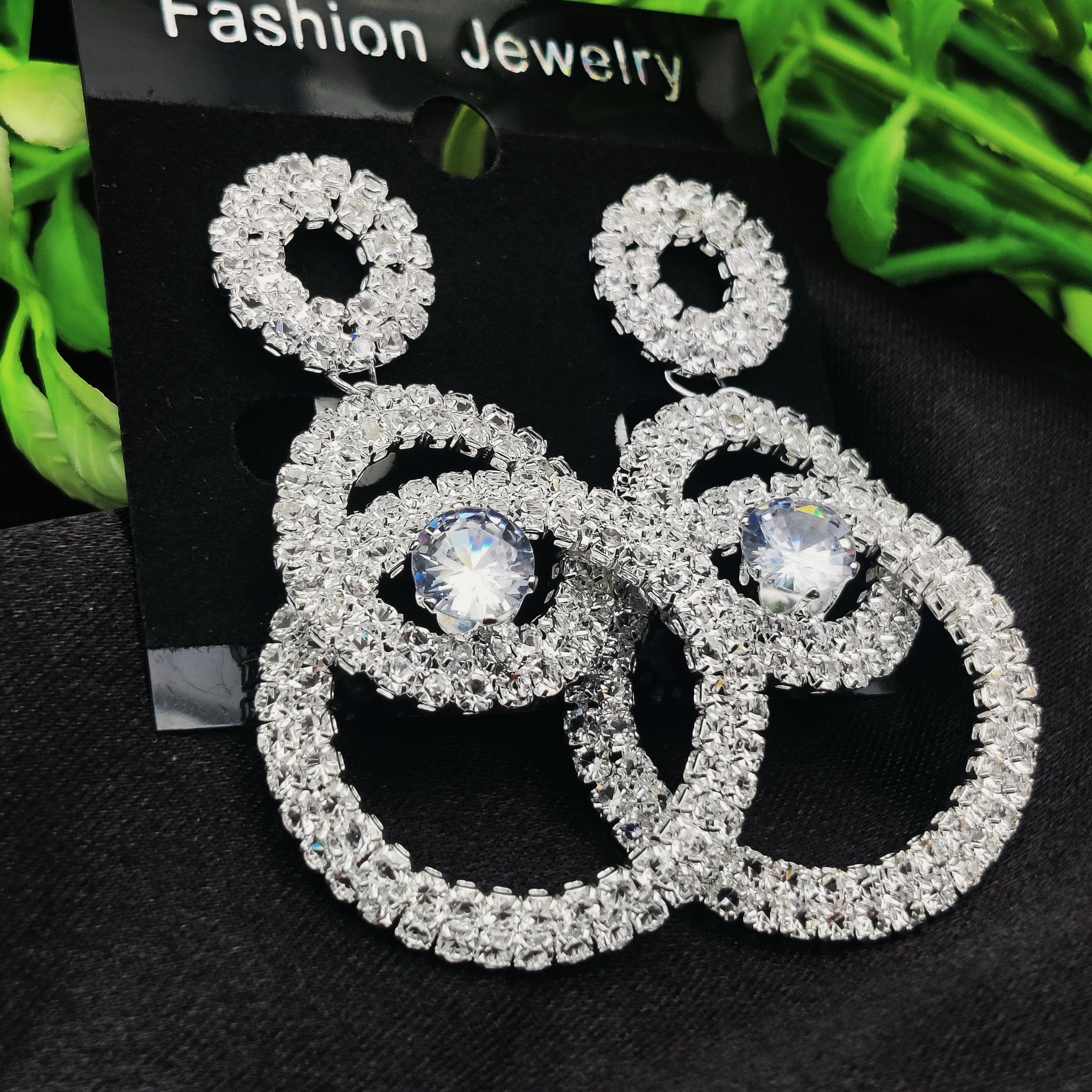 Dazzling Crystal Triple Circle Drop Earrings - Fashion Jewelry & Tarnish-Free ✨💎
