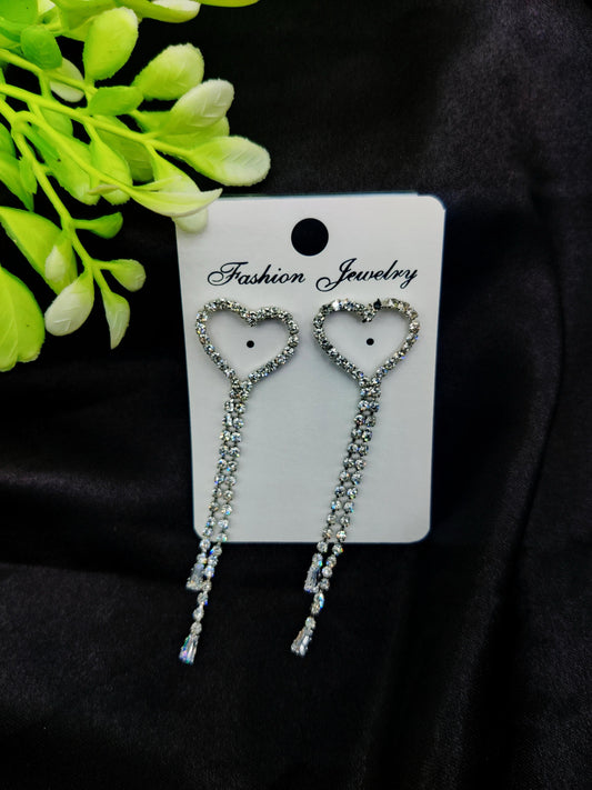 Dazzling Crystal Heart & Tassel Earrings - Fashion Jewelry & Tarnish-Free ✨💎❤️