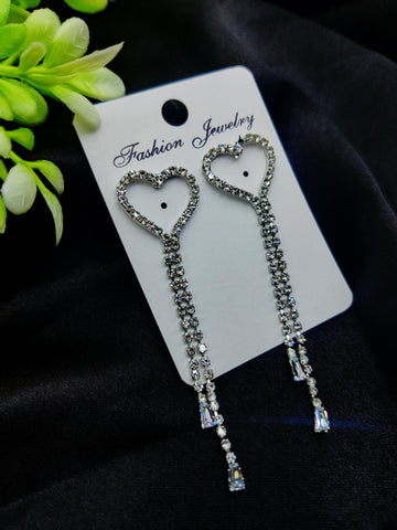Dazzling Crystal Heart & Tassel Earrings - Fashion Jewelry & Tarnish-Free ✨💎❤️