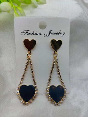 Sweet Heart & Teardrop CZ Crystal Earrings - Fashion Jewelry & Tarnish-Free ✨💎❤️🖤