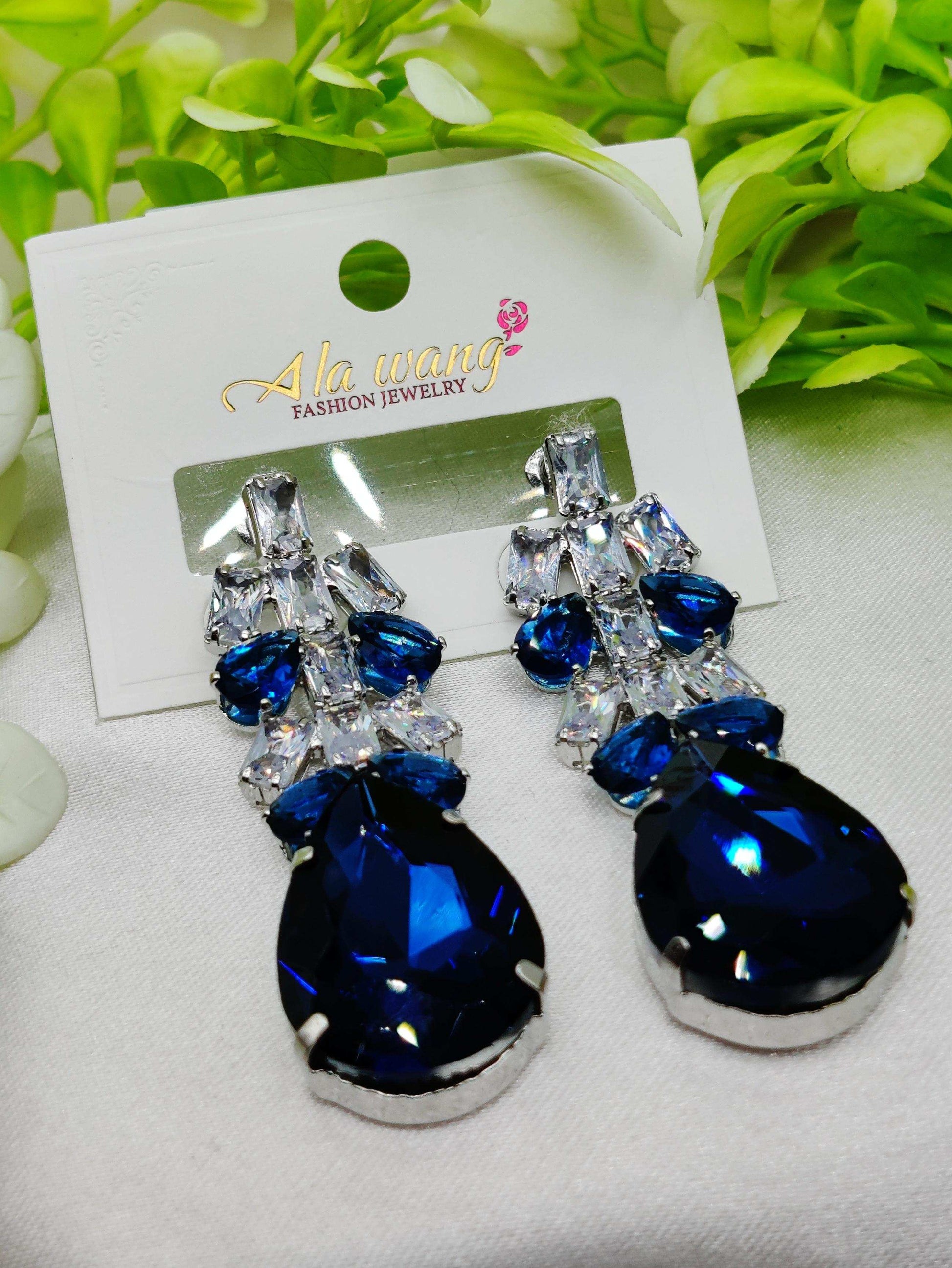 Blue Zircon Crystal Drop Earrings - Elegant & Tarnish - Free ✨💎💙 - Dynamic Deals