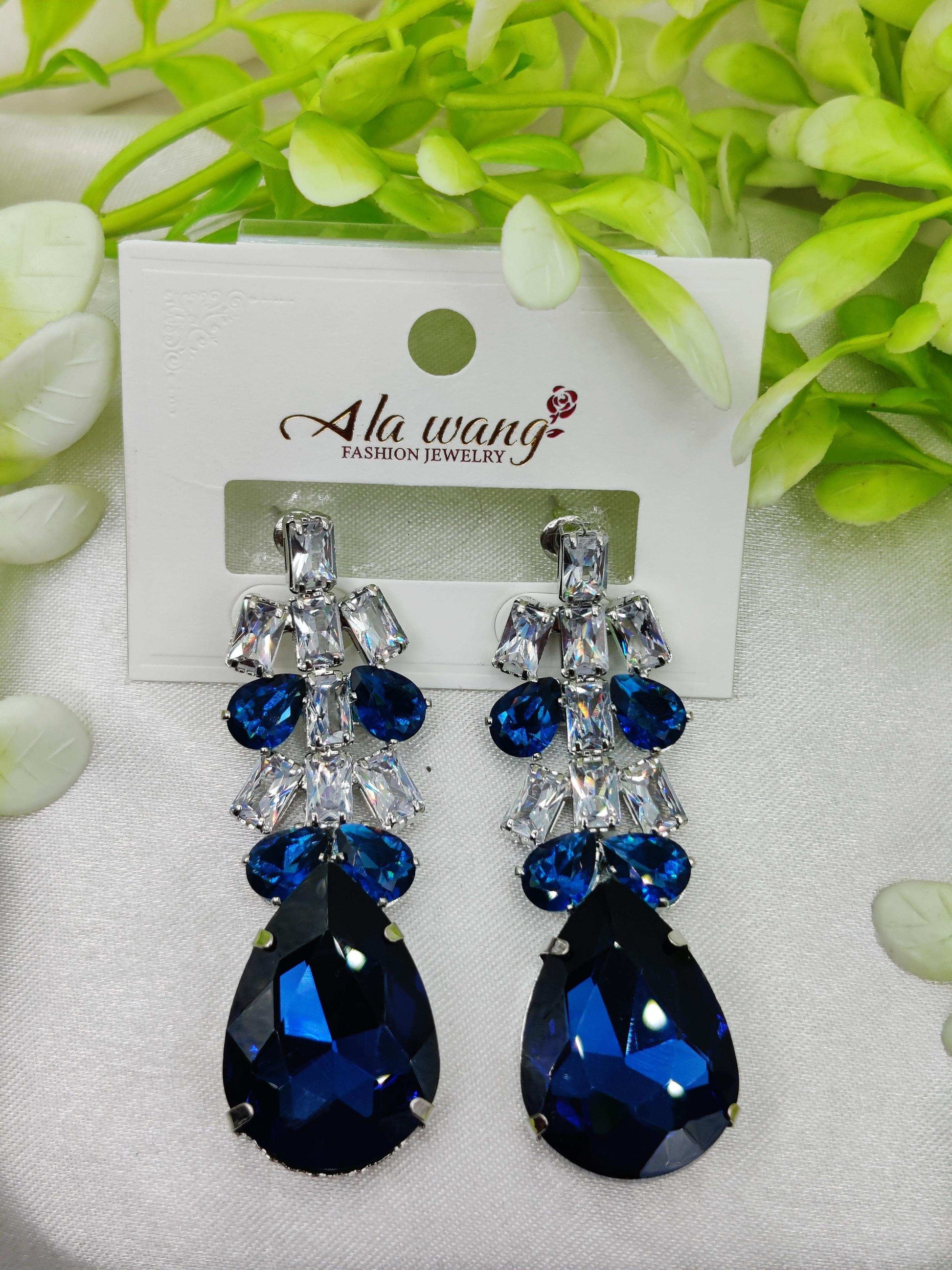 Blue Zircon Crystal Drop Earrings - Elegant & Tarnish - Free ✨💎💙 - Dynamic Deals