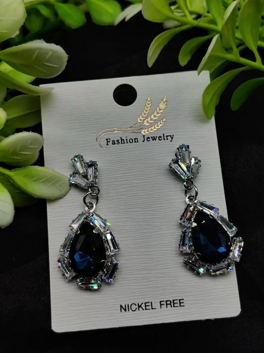 Dazzling Blue & Clear Crystal Teardrop Earrings - Nickel Free & Tarnish - Free ✨💎💙 - Dynamic Deals