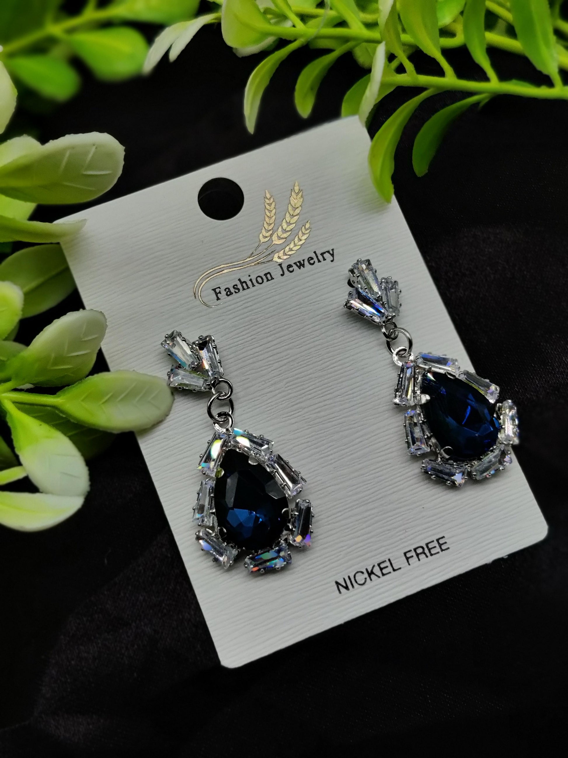 Dazzling Blue & Clear Crystal Teardrop Earrings - Nickel Free & Tarnish - Free ✨💎💙 - Dynamic Deals