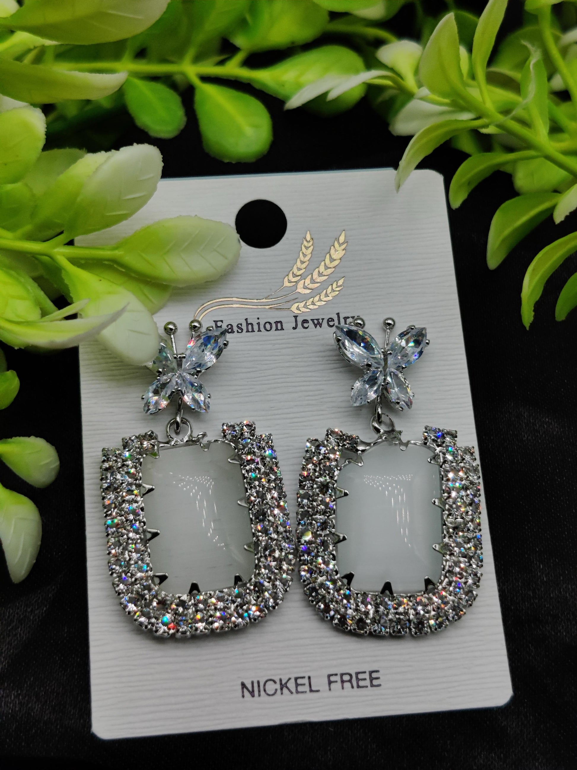 Dazzling Butterfly & Crystal Rectangle Earrings - Nickel Free & Tarnish - Free ✨💎🦋 - Dynamic Deals