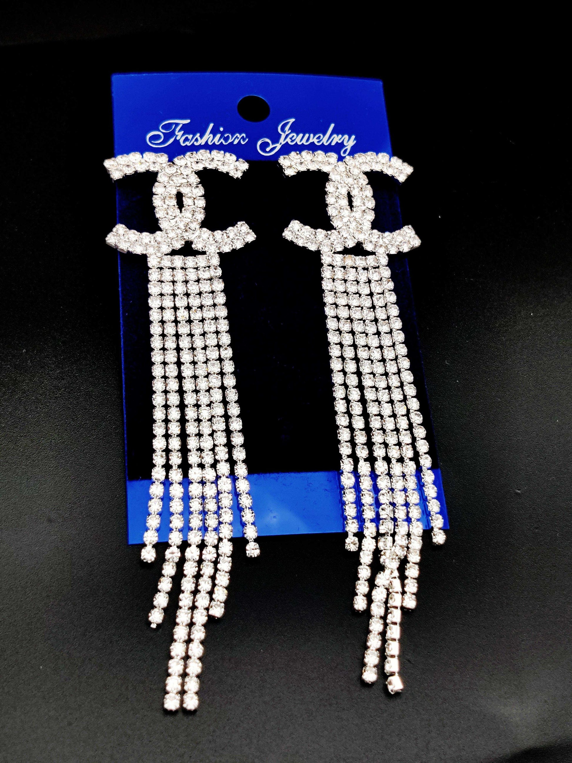 Dazzling Chanel Crystal Drop Earrings - Statement Sparkle & Tarnish - Free ✨💎 - Dynamic Deals