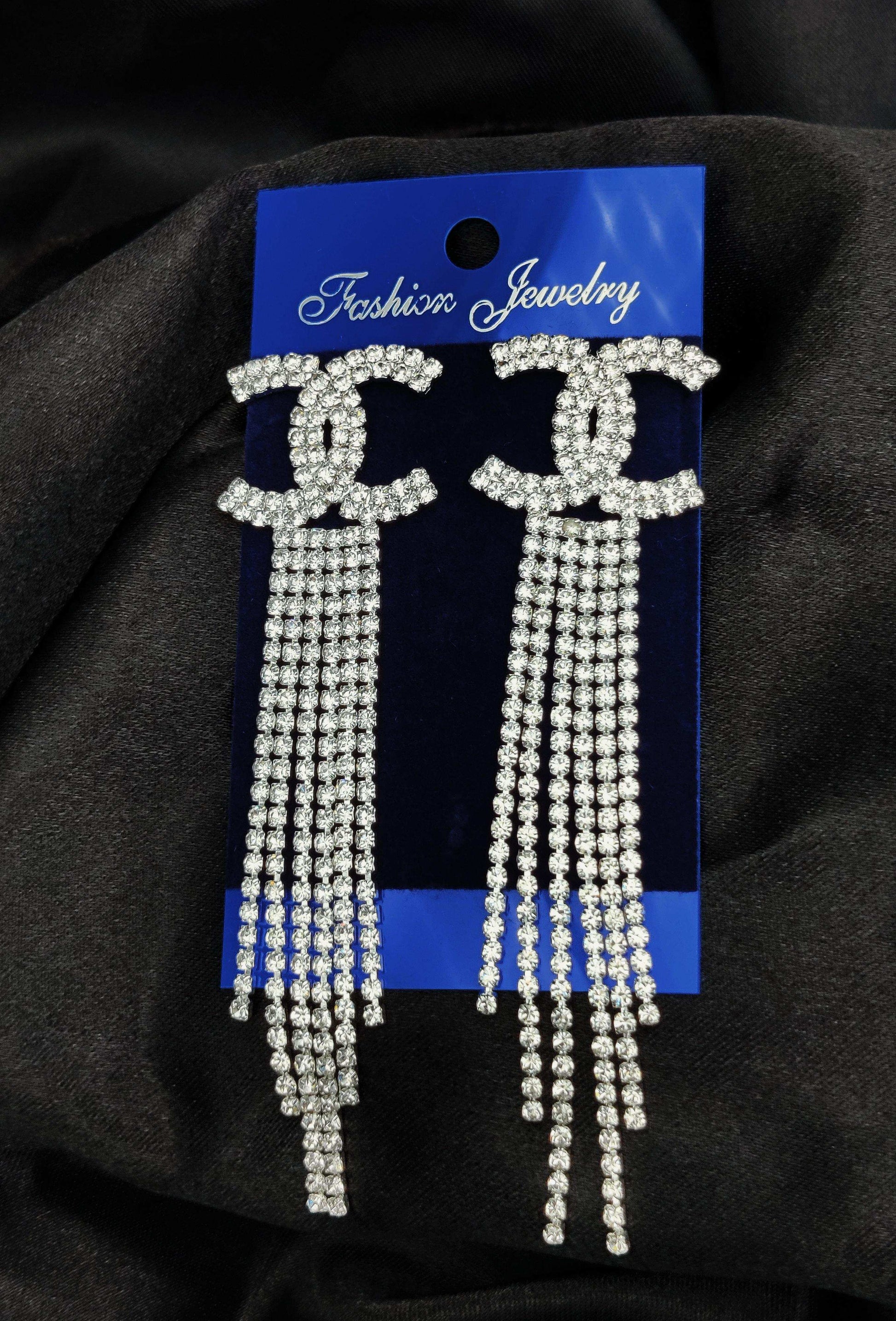 Dazzling Chanel Crystal Drop Earrings - Statement Sparkle & Tarnish - Free ✨💎 - Dynamic Deals
