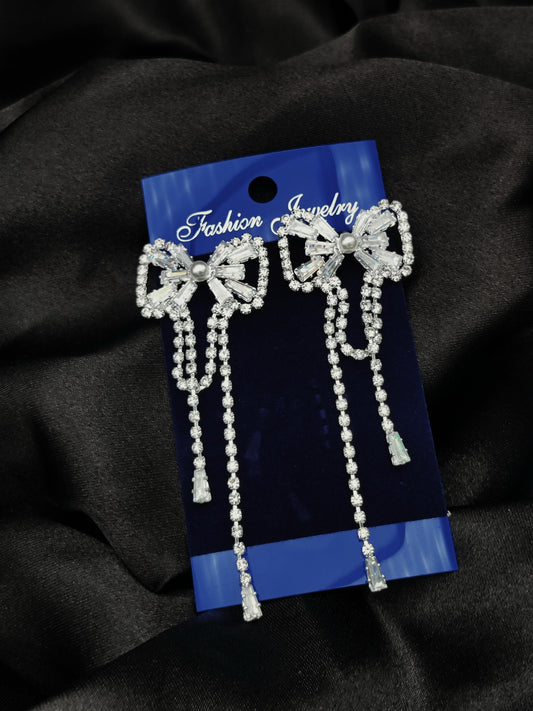 Dazzling Crystal Bow Drop Earrings - Fashion Jewelry & Tarnish - Free ✨💎🎀 - Dynamic Deals