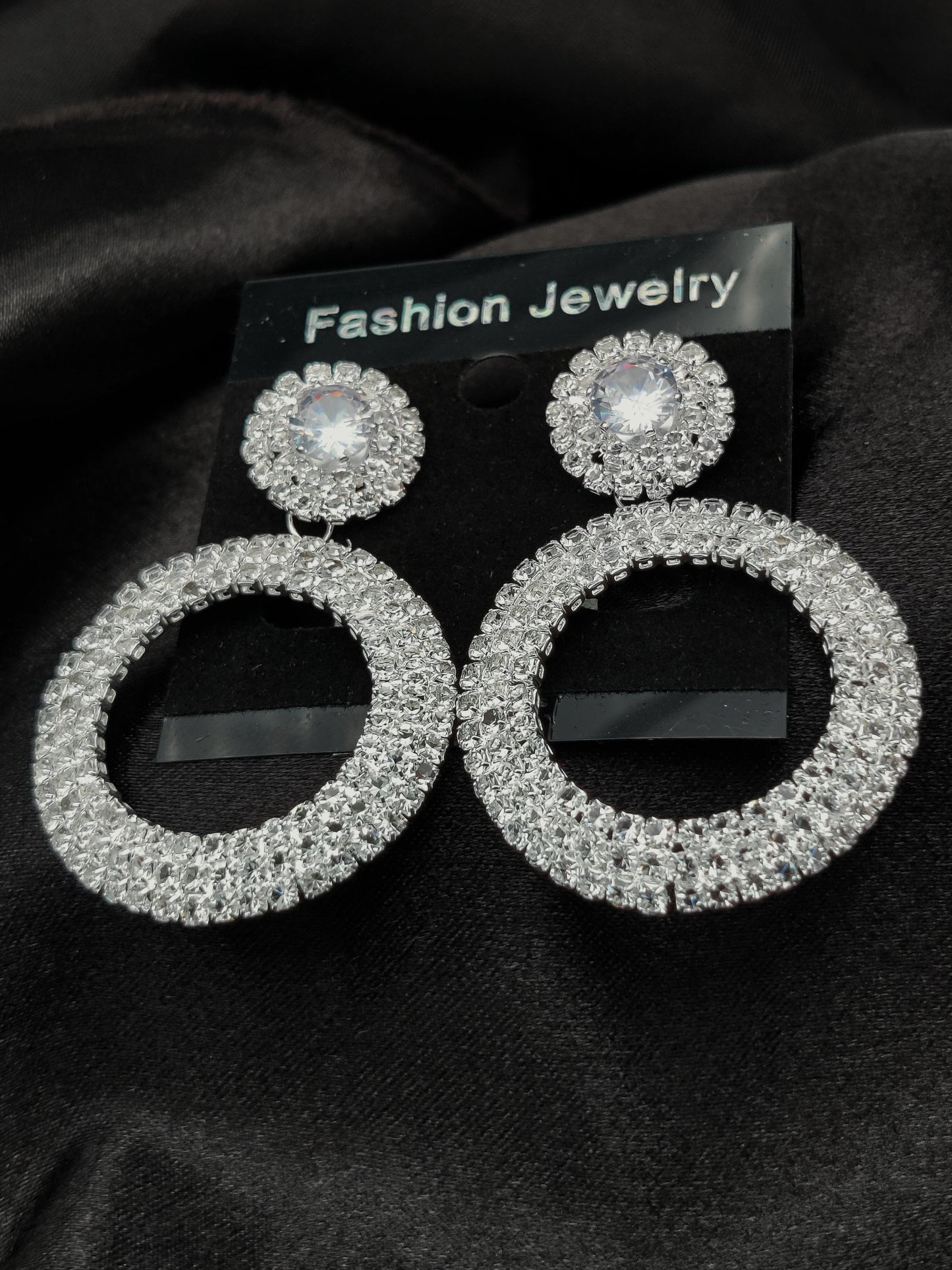 Dazzling Crystal Double Circle Drop Earrings - Fashion Jewelry & Tarnish - Free ✨💎 - Dynamic Deals