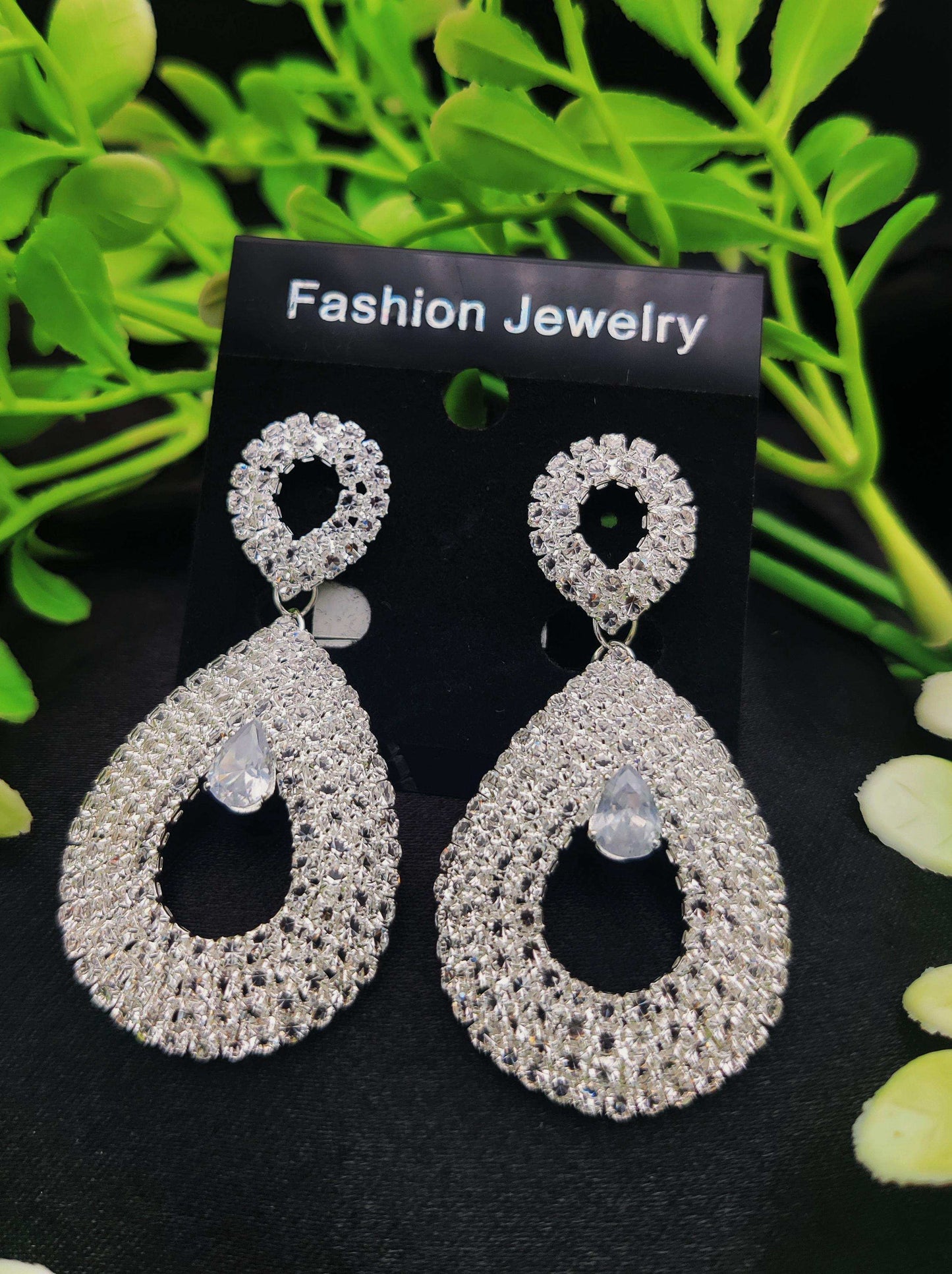 Dazzling Crystal Double Teardrop Earrings - Fashion Jewelry & Tarnish - Free ✨💎 - Dynamic Deals