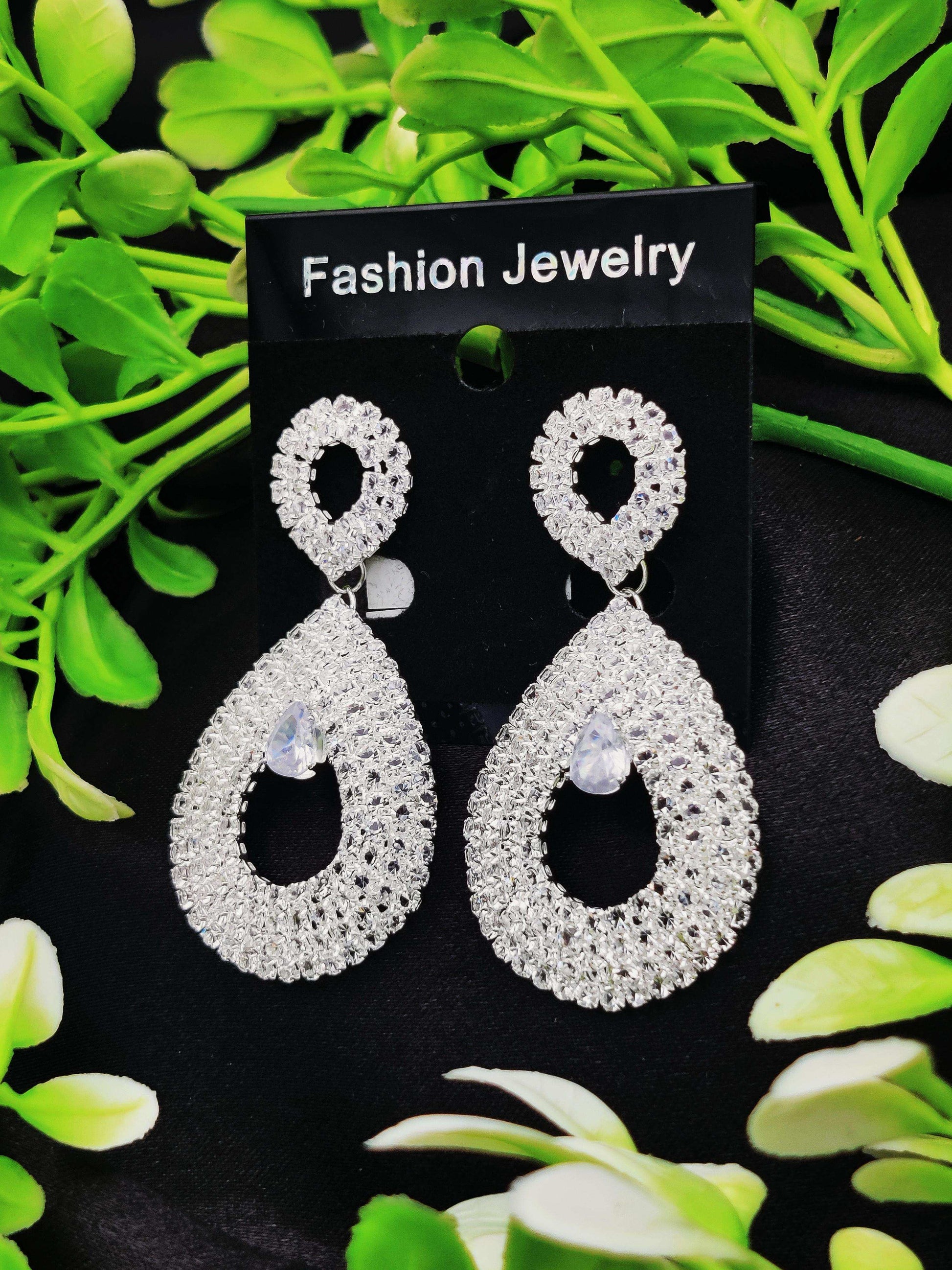 Dazzling Crystal Double Teardrop Earrings - Fashion Jewelry & Tarnish - Free ✨💎 - Dynamic Deals