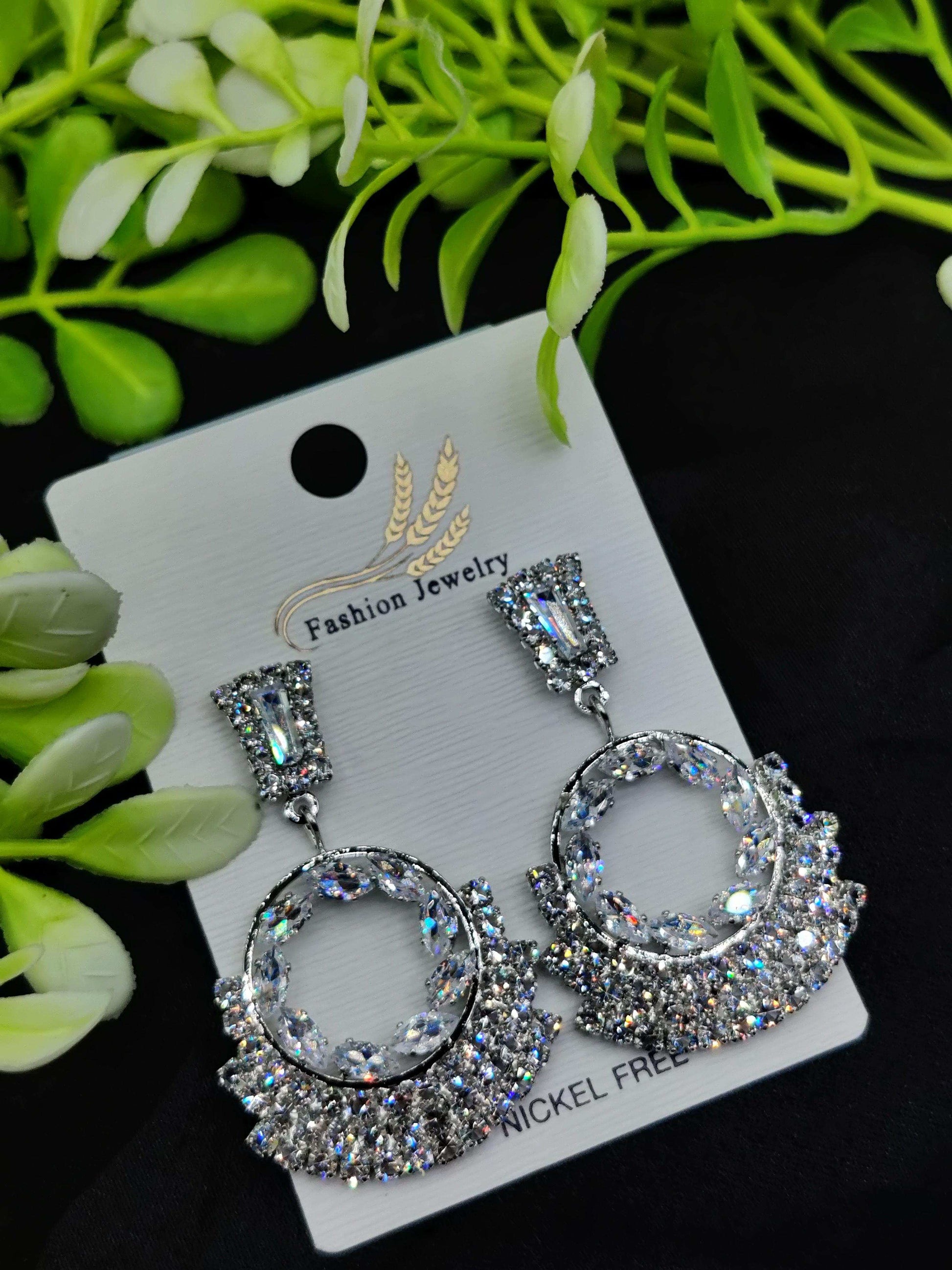 Dazzling Crystal Flower & Circle Drop Earrings - Nickel Free & Tarnish - Free ✨💎🌸 - Dynamic Deals
