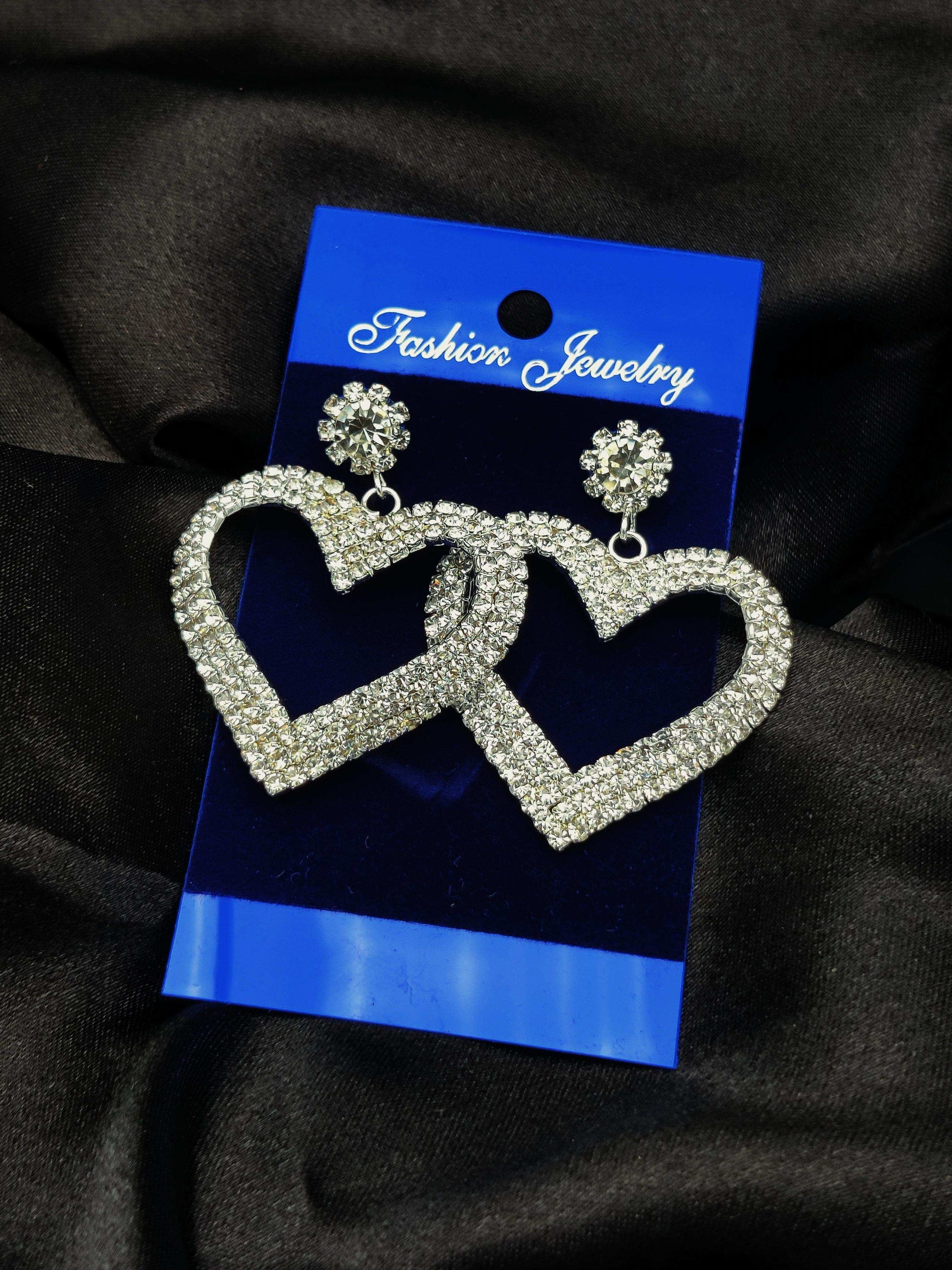 Dazzling Crystal Heart Drop Earrings - Romantic Sparkle & Tarnish - Free ✨💎❤️ - Dynamic Deals