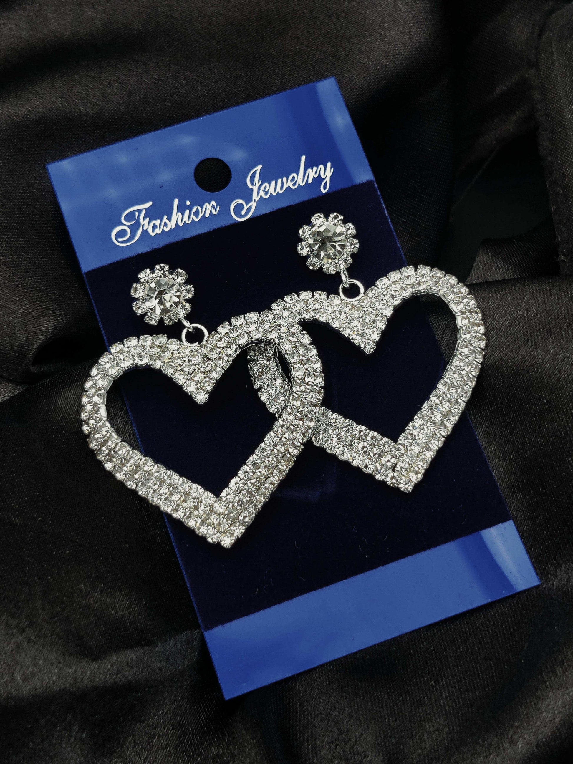 Dazzling Crystal Heart Drop Earrings - Romantic Sparkle & Tarnish - Free ✨💎❤️ - Dynamic Deals