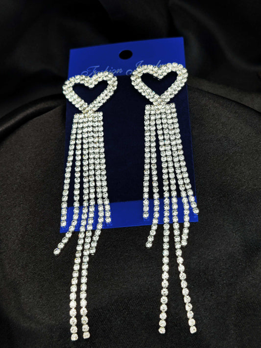 Dazzling Crystal Heart Tassel Earrings - Fashion Jewelry & Tarnish - Free ✨💎❤️ - Dynamic Deals