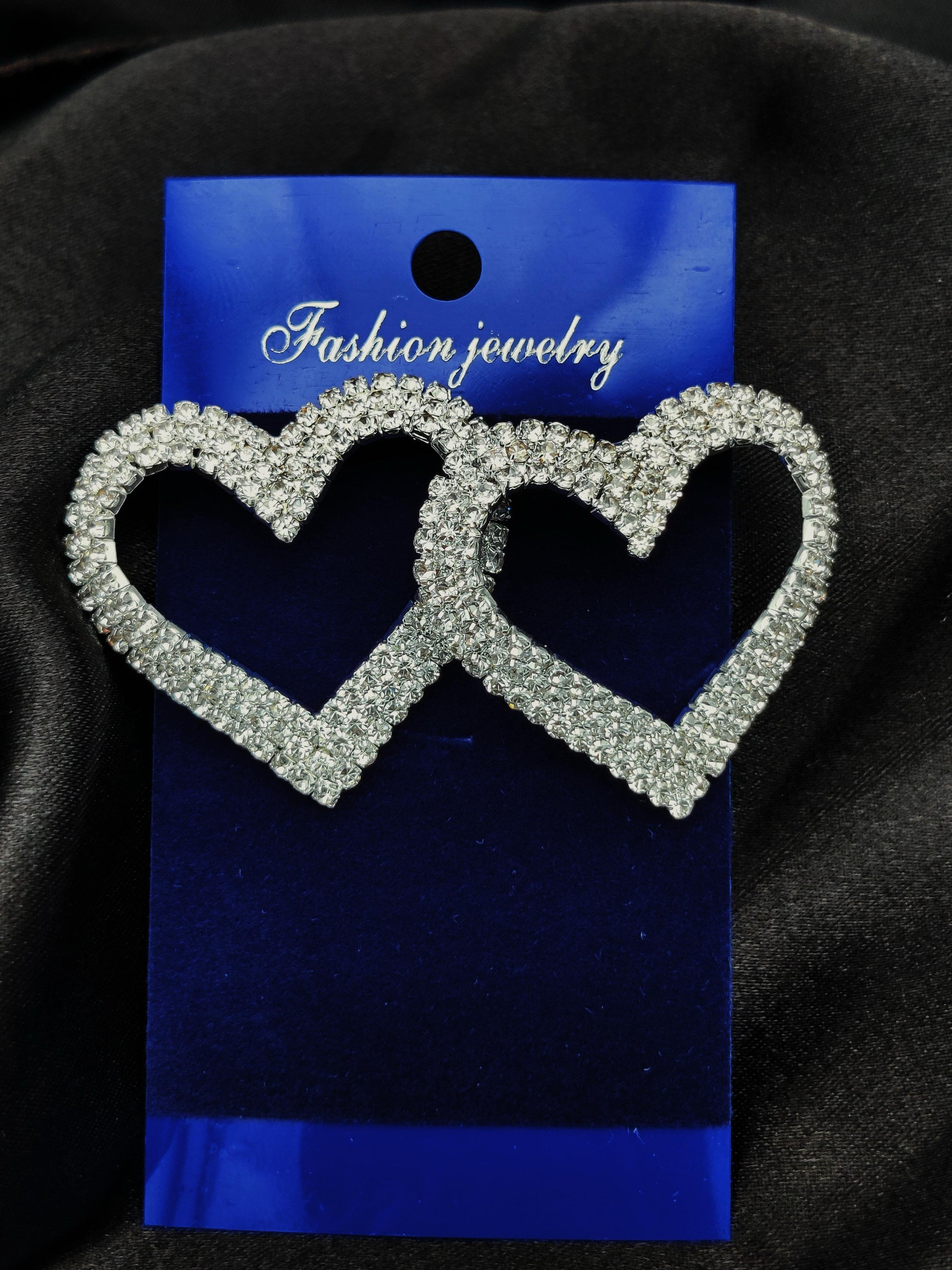 Dazzling Crystal Interlocking Heart Earrings - Fashion Jewelry & Tarnish - Free ✨💎❤️ - Dynamic Deals
