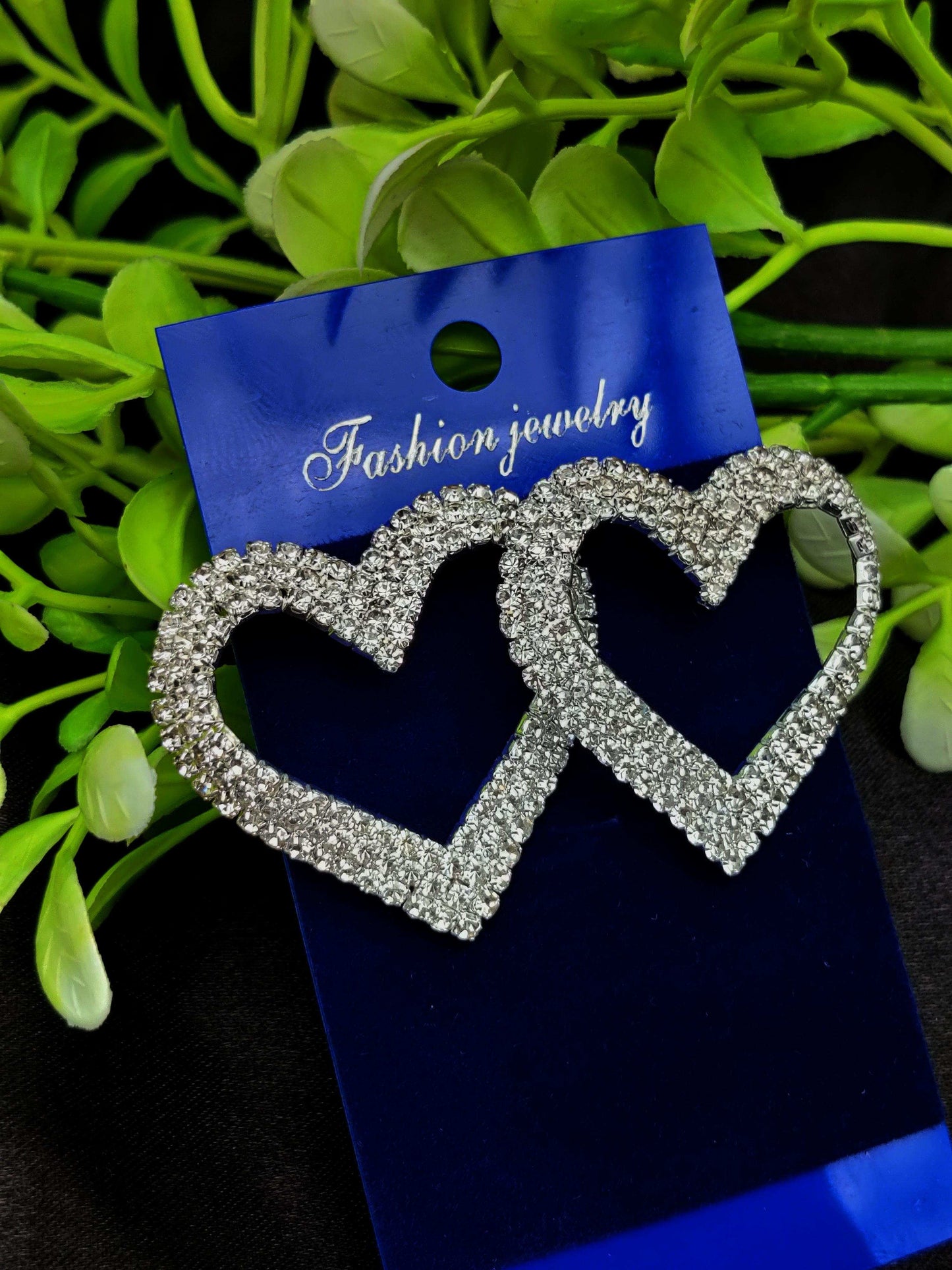 Dazzling Crystal Interlocking Heart Earrings - Fashion Jewelry & Tarnish - Free ✨💎❤️ - Dynamic Deals