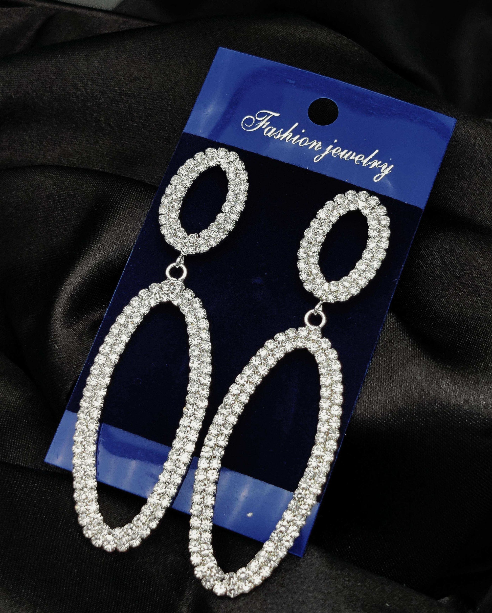 Dazzling Crystal Oval Drop Earrings - Fashion Jewelry & Tarnish - Free ✨💎 - Dynamic Deals