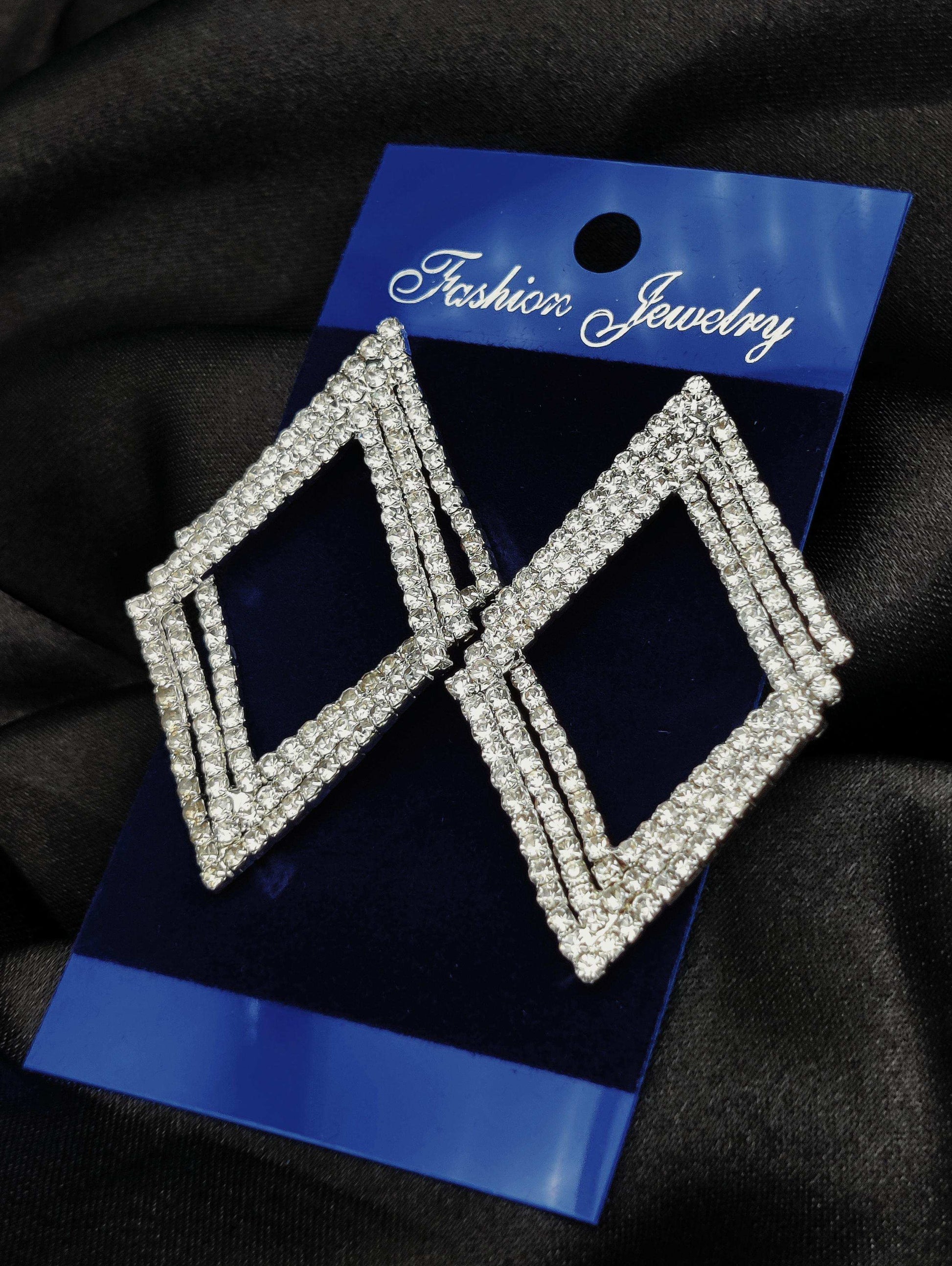 Dazzling Crystal Square Drop Earrings - Fashion Jewelry & Tarnish - Free ✨💎 - Dynamic Deals