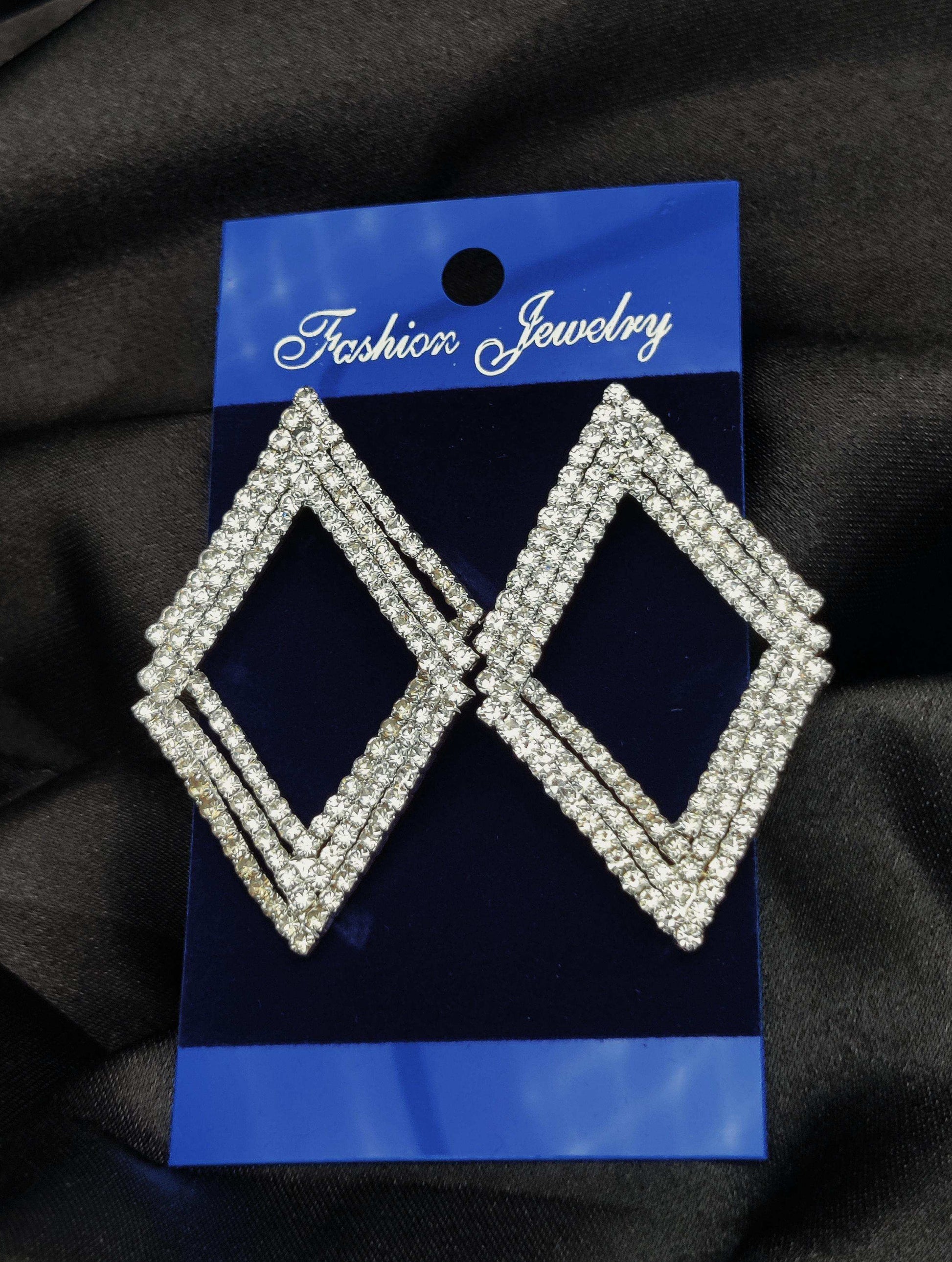 Dazzling Crystal Square Drop Earrings - Fashion Jewelry & Tarnish - Free ✨💎 - Dynamic Deals