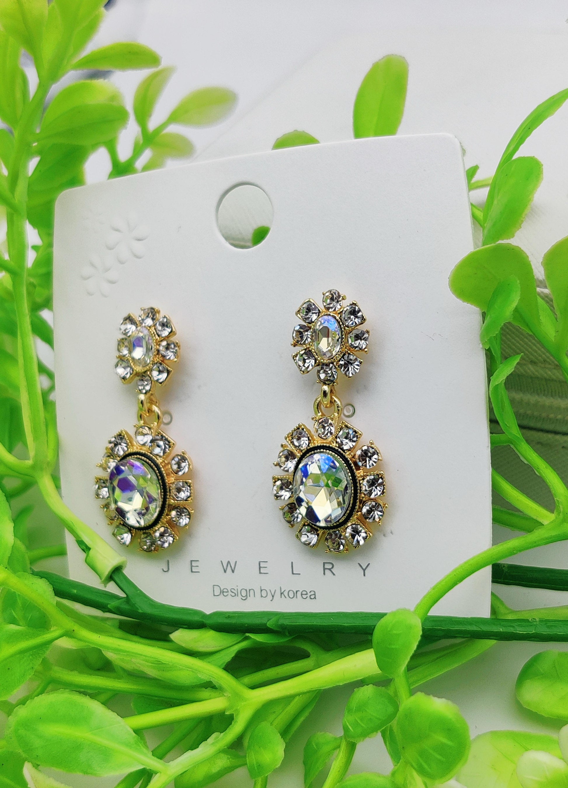 Double Crystal Cluster Drop Earrings - Sparkling & Tarnish - Free ✨💎 - Dynamic Deals