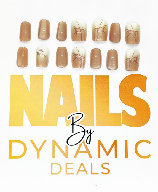 🌟 Elegant Bamboo Bliss Press - On Nails 🌿✨ | Nails by Dynamic Deals 💅 - Dynamic Deals