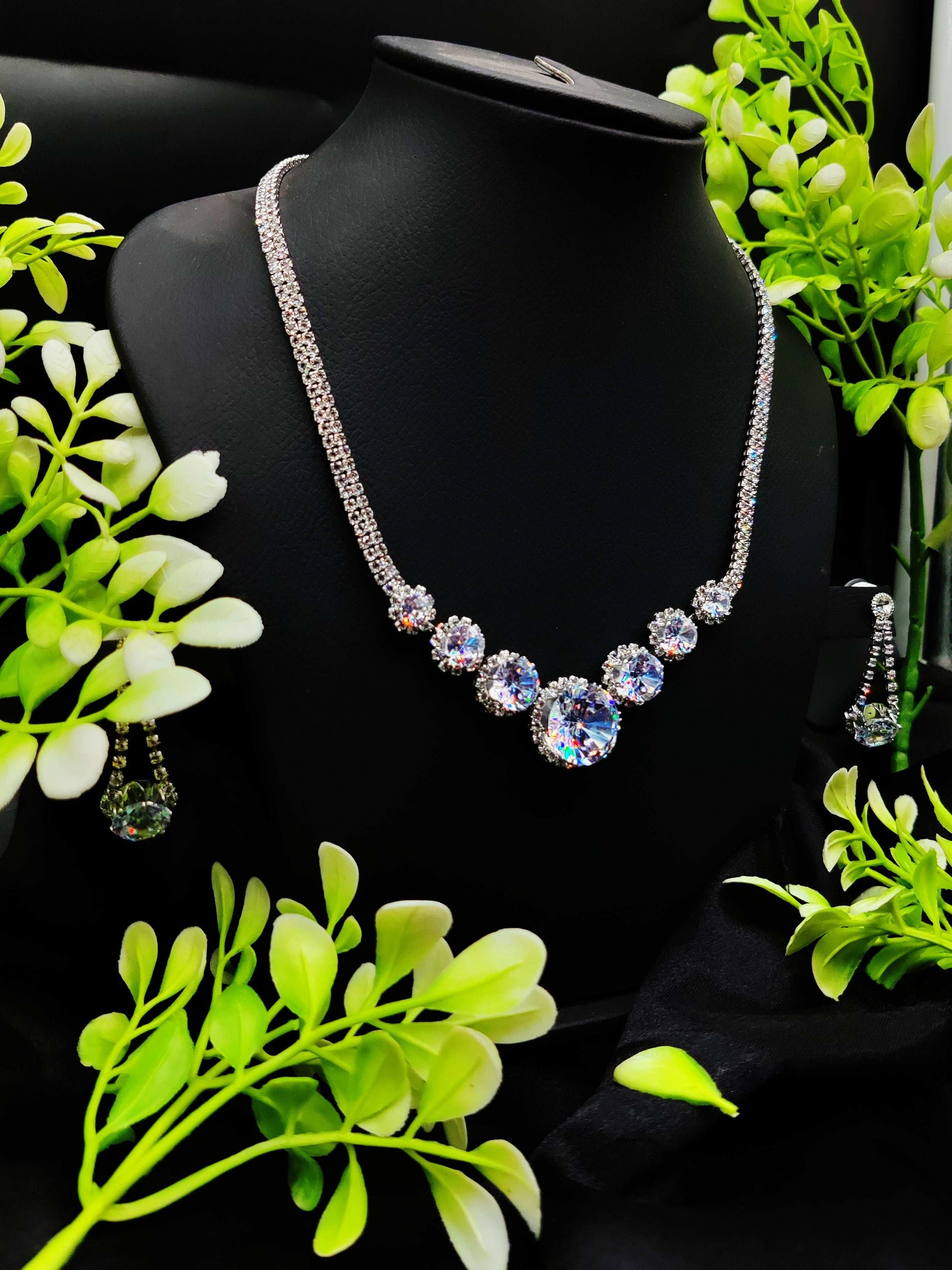 Multi - Tone Zircon Radiance Necklace & Earring Set - Dazzling Glamour ✨💎 - Dynamic Deals