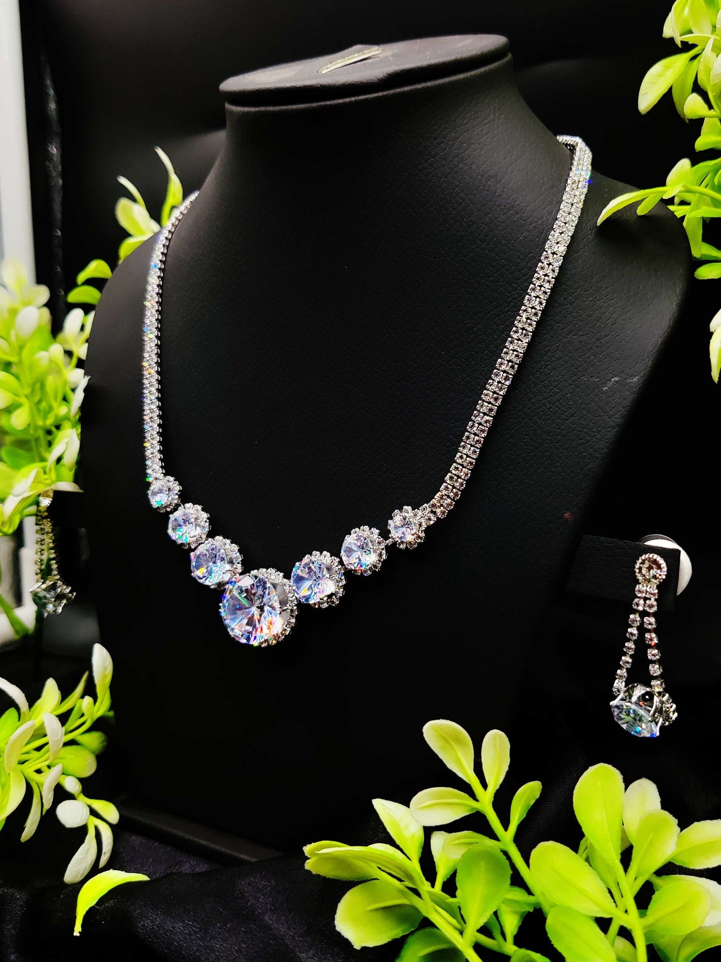 Multi - Tone Zircon Radiance Necklace & Earring Set - Dazzling Glamour ✨💎 - Dynamic Deals