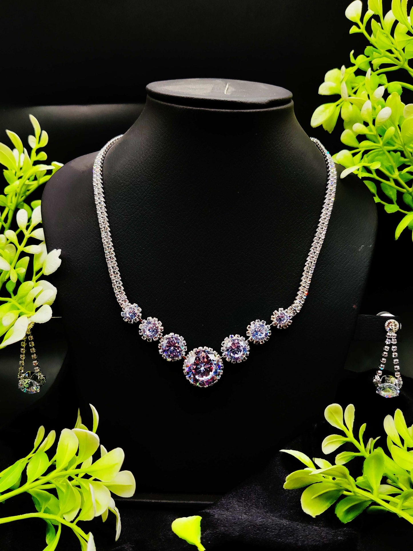 Multi - Tone Zircon Radiance Necklace & Earring Set - Dazzling Glamour ✨💎 - Dynamic Deals