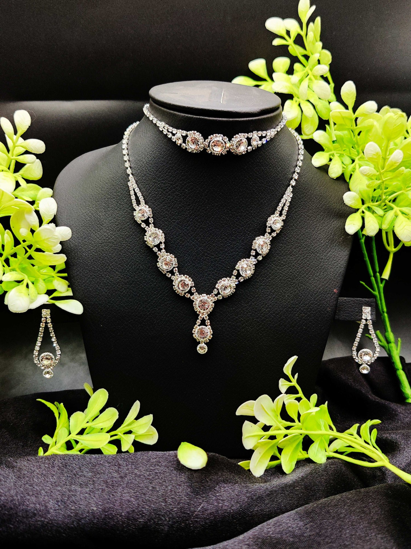Regal Zircon Necklace, Bracelet & Earring Set - Triple the Sparkle ✨💎 - Dynamic Deals