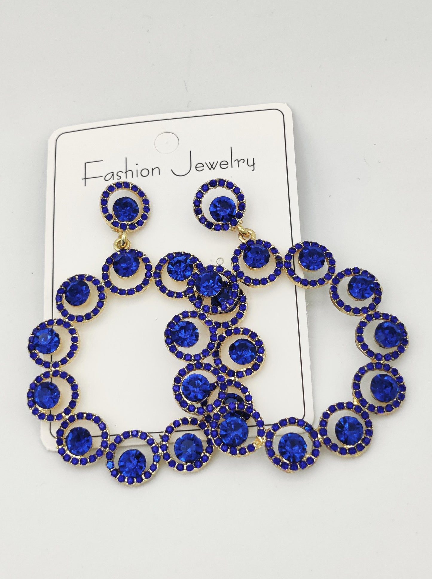 Royal Sapphire Blue Crystal Hoop Earrings – Statement Elegance Redefined - Dynamic Deals