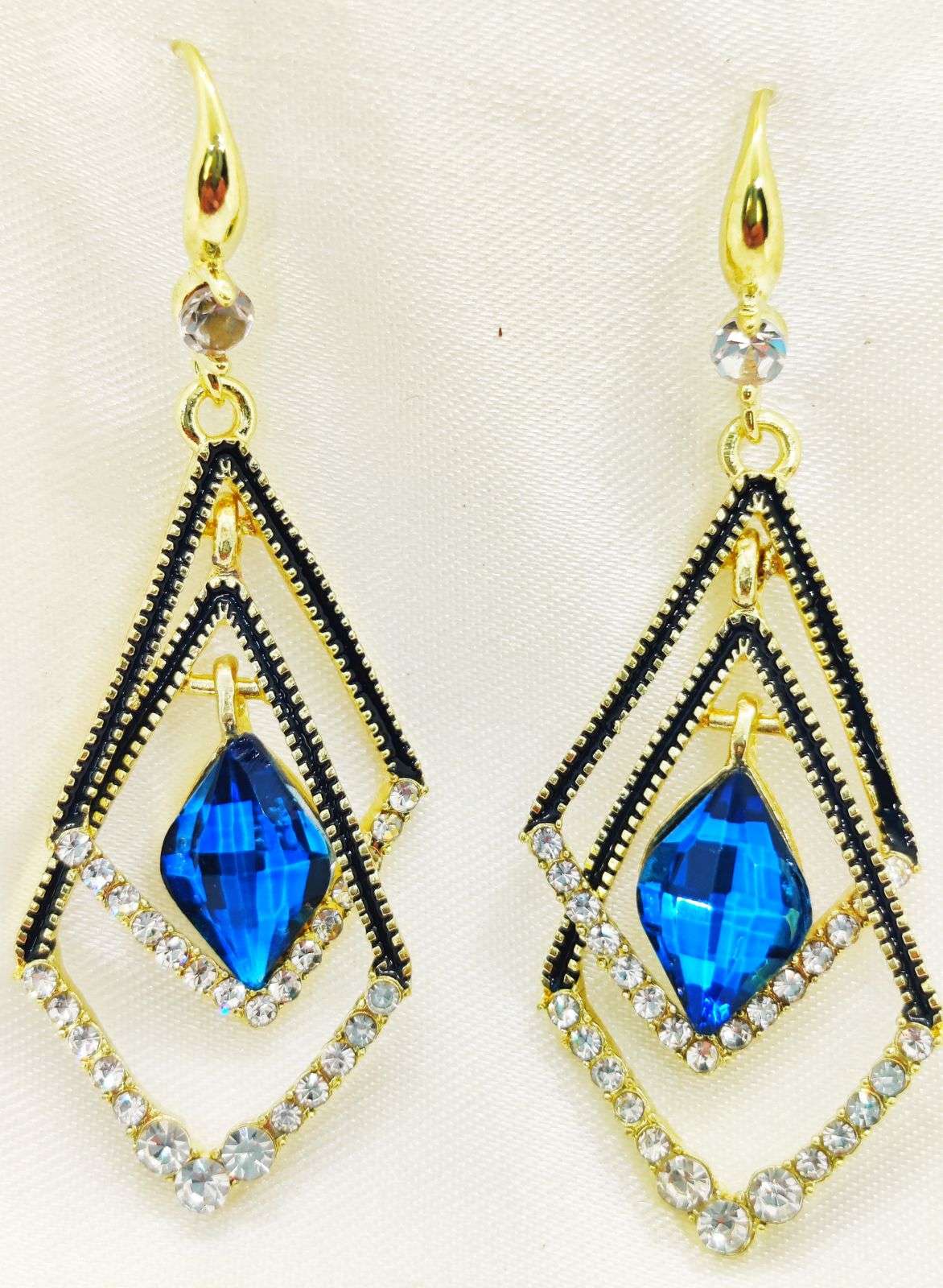 Stunning Royal Blue Gemstone Earrings – Luxury Gold - Plated Women's Jewelry for Weddings, Parties & Special Occasions. - Dynamic Deals