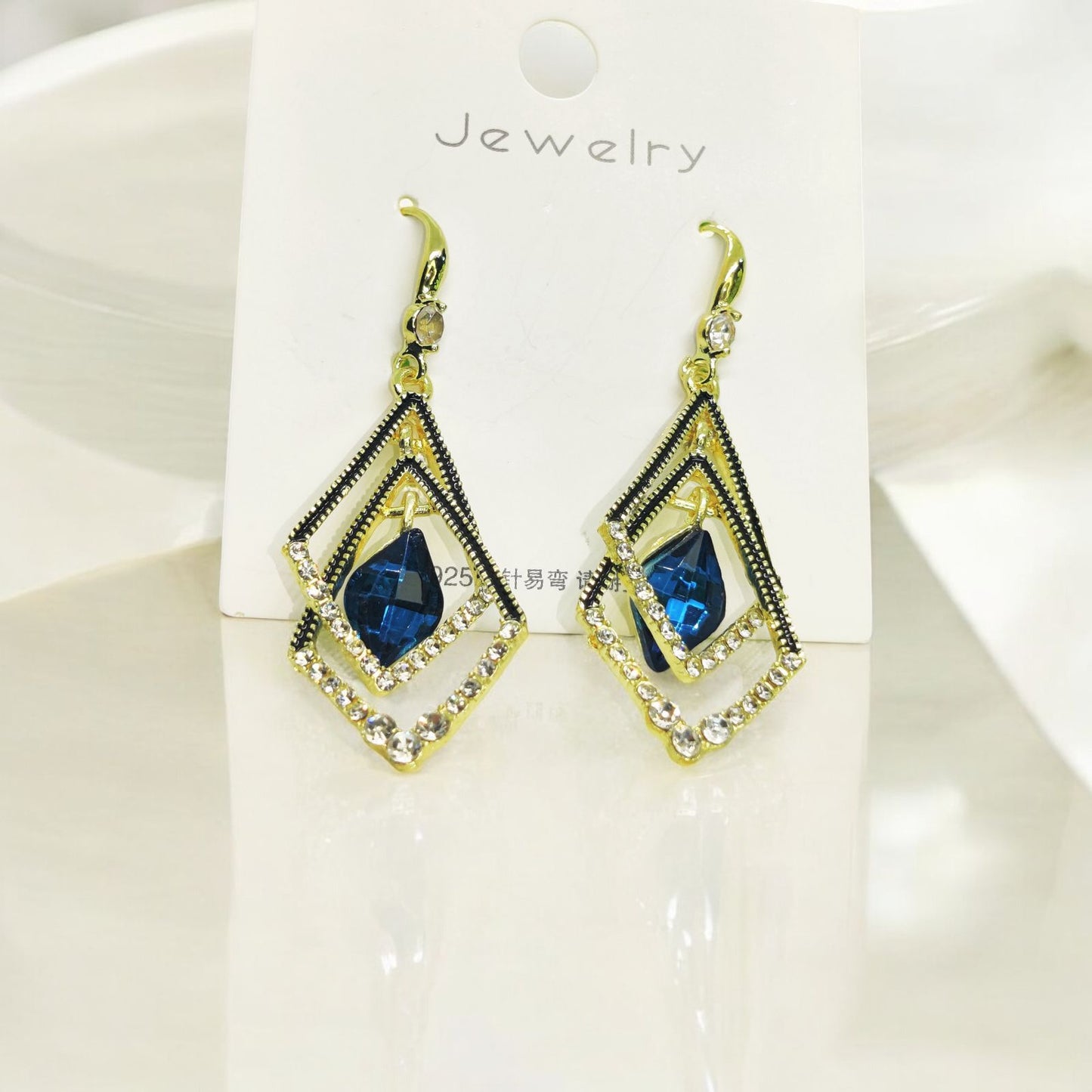 Stunning Royal Blue Gemstone Earrings – Luxury Gold - Plated Women's Jewelry for Weddings, Parties & Special Occasions. - Dynamic Deals