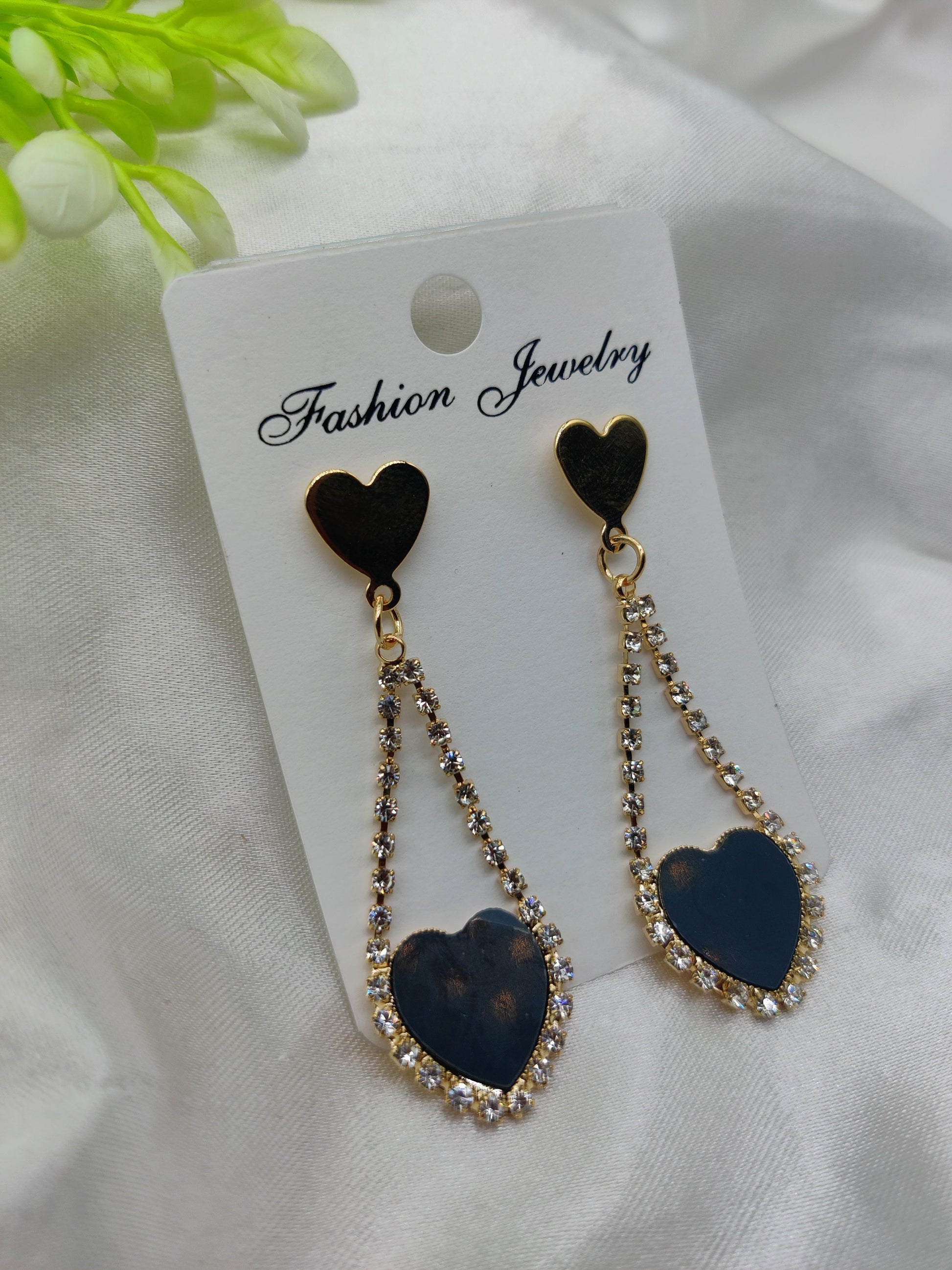 Sweet Heart & Teardrop CZ Crystal Earrings - Fashion Jewelry & Tarnish - Free ✨💎❤️🖤 - Dynamic Deals