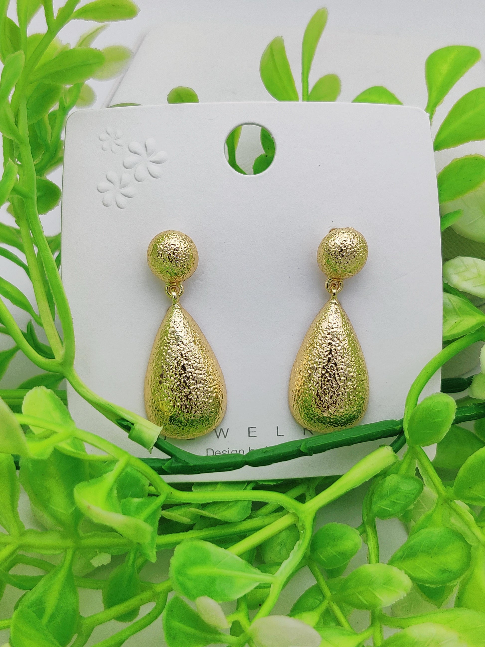 Textured Teardrop Earrings - Elegant & Tarnish - Free ✨💧 - Dynamic Deals