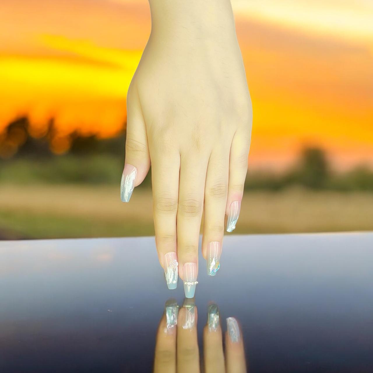 Whimsical Frost Elegance Press - On Nails – By Dynamic Deals ❄️💅✨ - Dynamic Deals