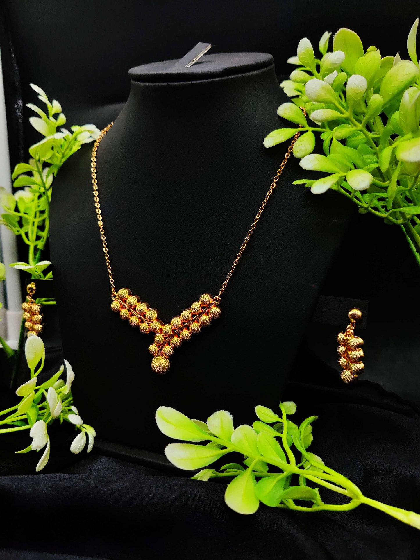 Zircon Beaded Pendant Necklace & Earring Set - Timeless Elegance ✨💎 - Dynamic Deals