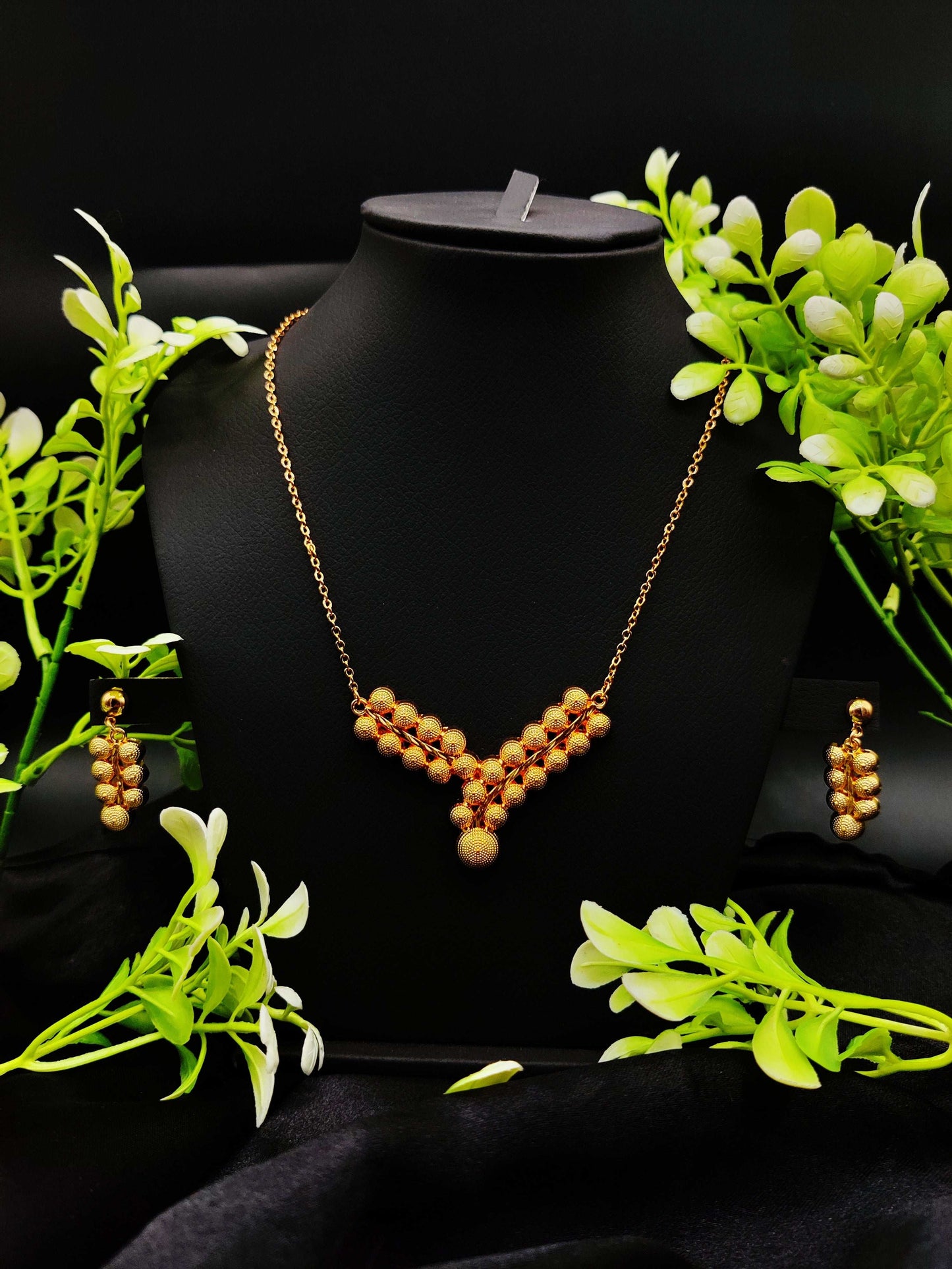 Zircon Beaded Pendant Necklace & Earring Set - Timeless Elegance ✨💎 - Dynamic Deals