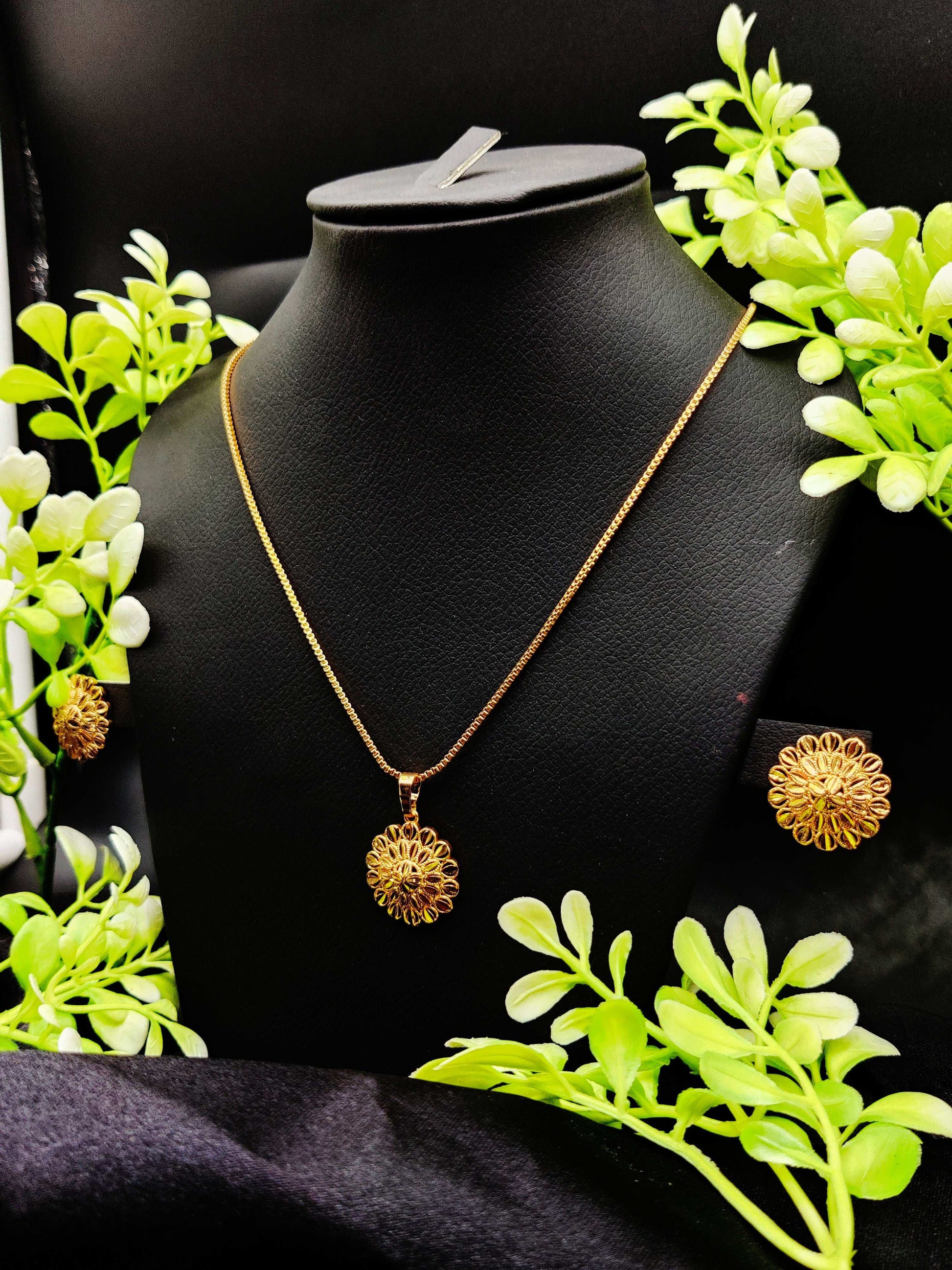 Zircon Floral Pendant Necklace & Earring Set - Timeless Grace ✨🌸 - Dynamic Deals